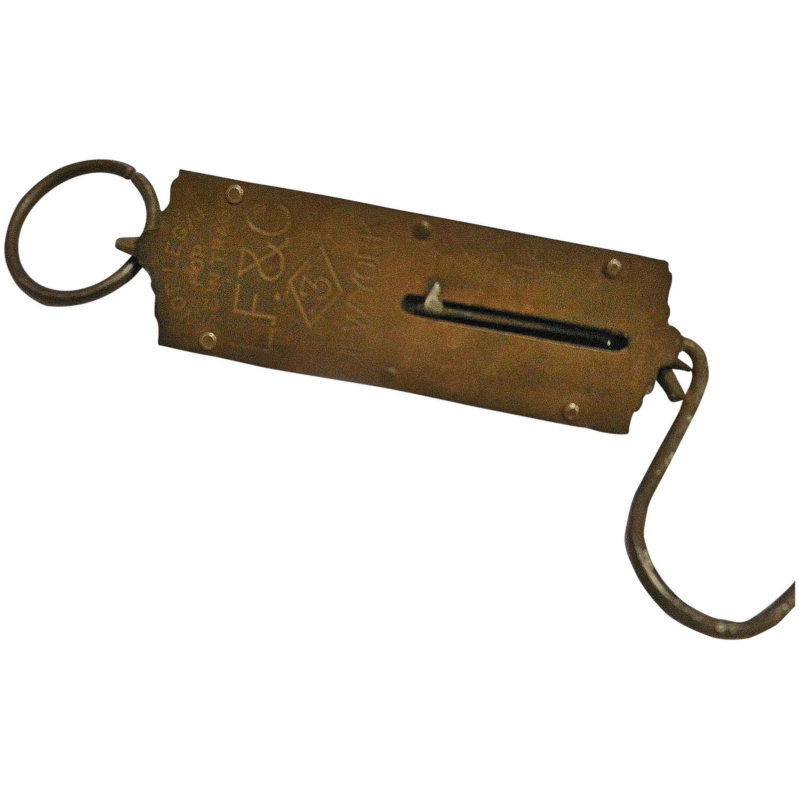 Antique Rustic Farmhouse Style LF&C Brass Front Spring (1 of 4)