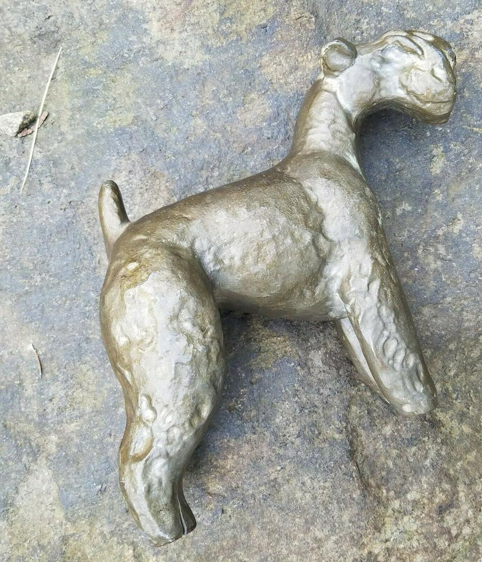 Bronze Schnauzer dog figure rare Airedale Terrier (1 of 14)