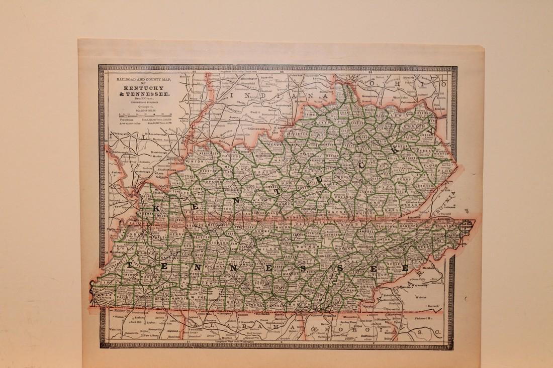 1884 Kentucky and Tennessee Map (1 of 3)