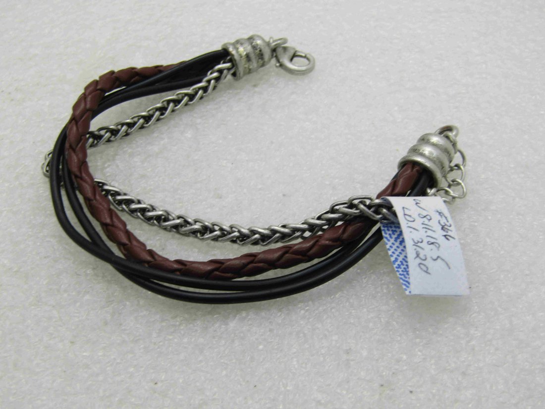 Vintage Avon Leather Braided & Cord Bracelet 8"-8.5" - (1 of 6)