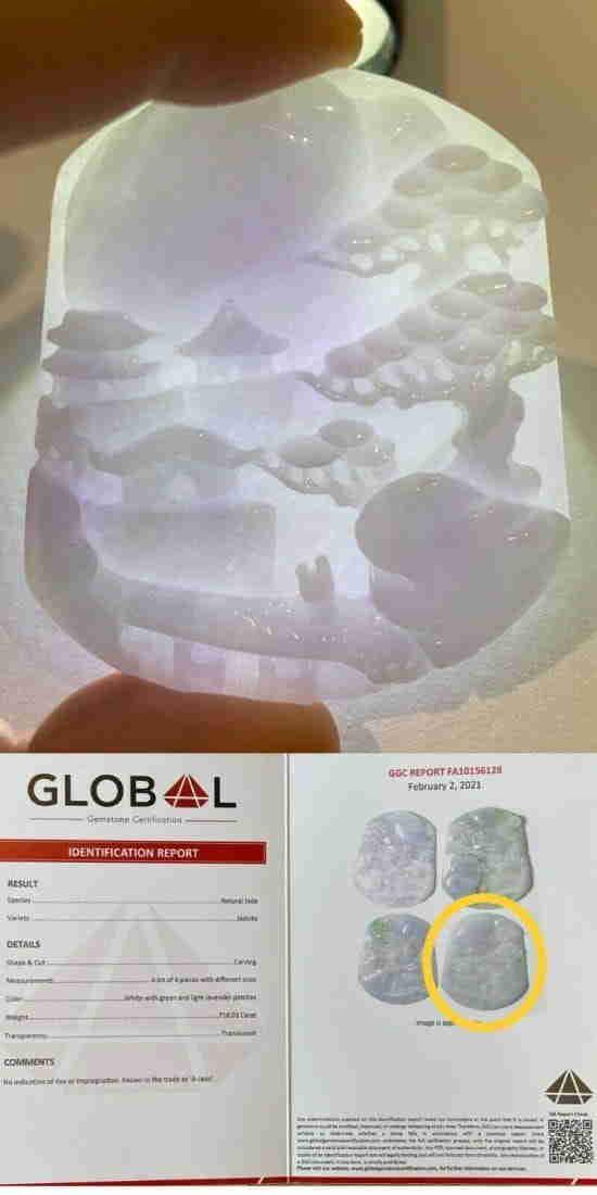 Lavender Jadeite Jade (Type A) Carve Landscape Scenes (1 of 9)