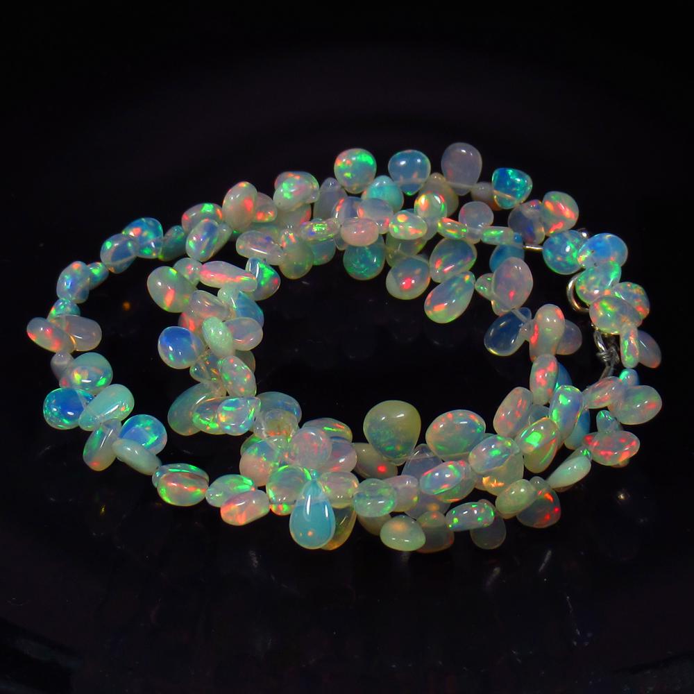 55.70 Ctw 925 Silver 131 Multi-Color Fire Pear Opal (1 of 2)