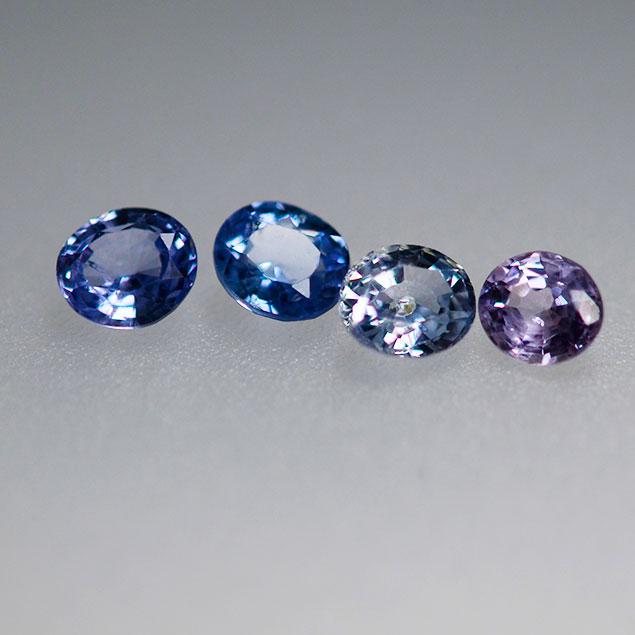 2.43 Cts Unheated 4- Pieces Mix Sapphires (1 of 2)