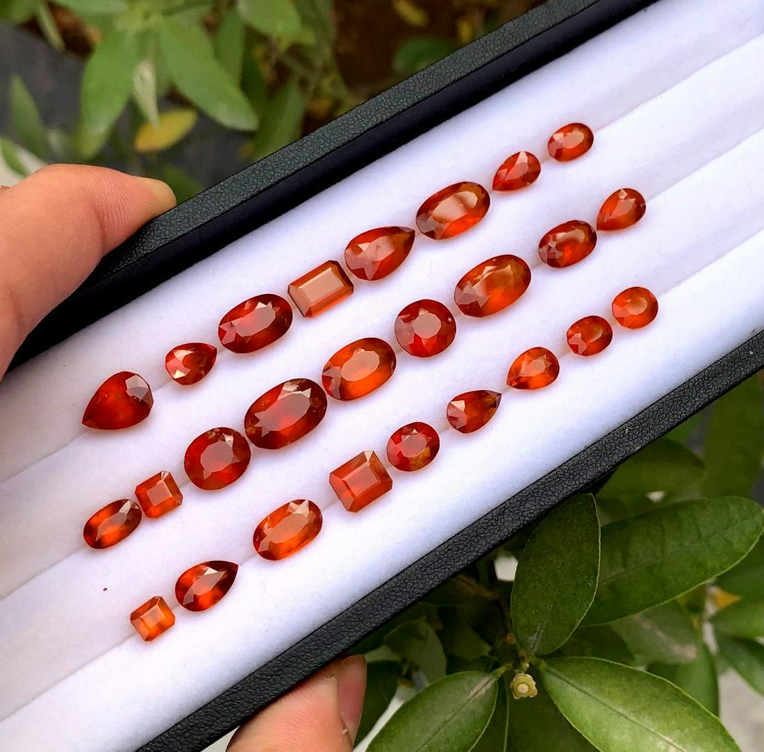 Natural Hessonite Garnet Loose Gemstones Lot Reddish (1 of 7)