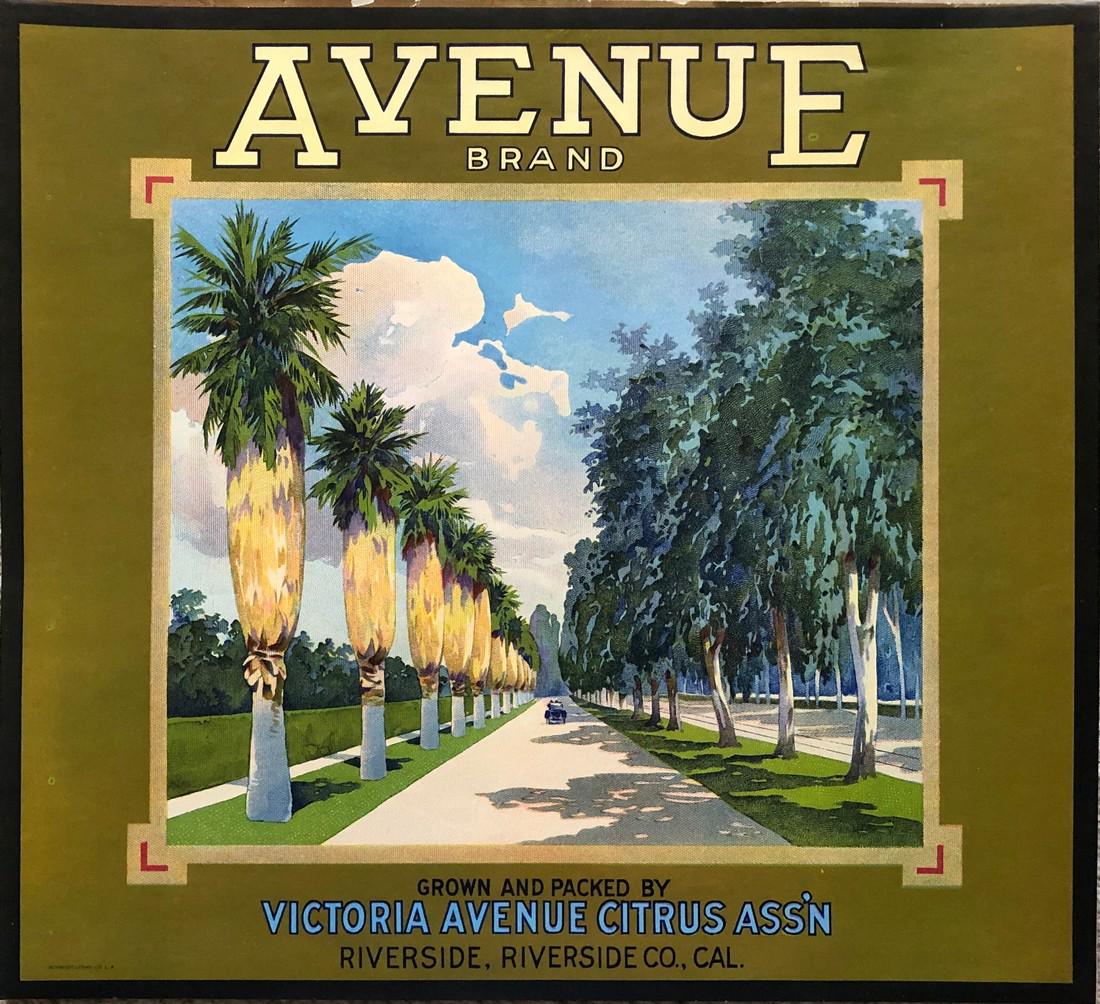 Avenue Brand Riverside Citrus - Fruit Crate Label (1 of 2)