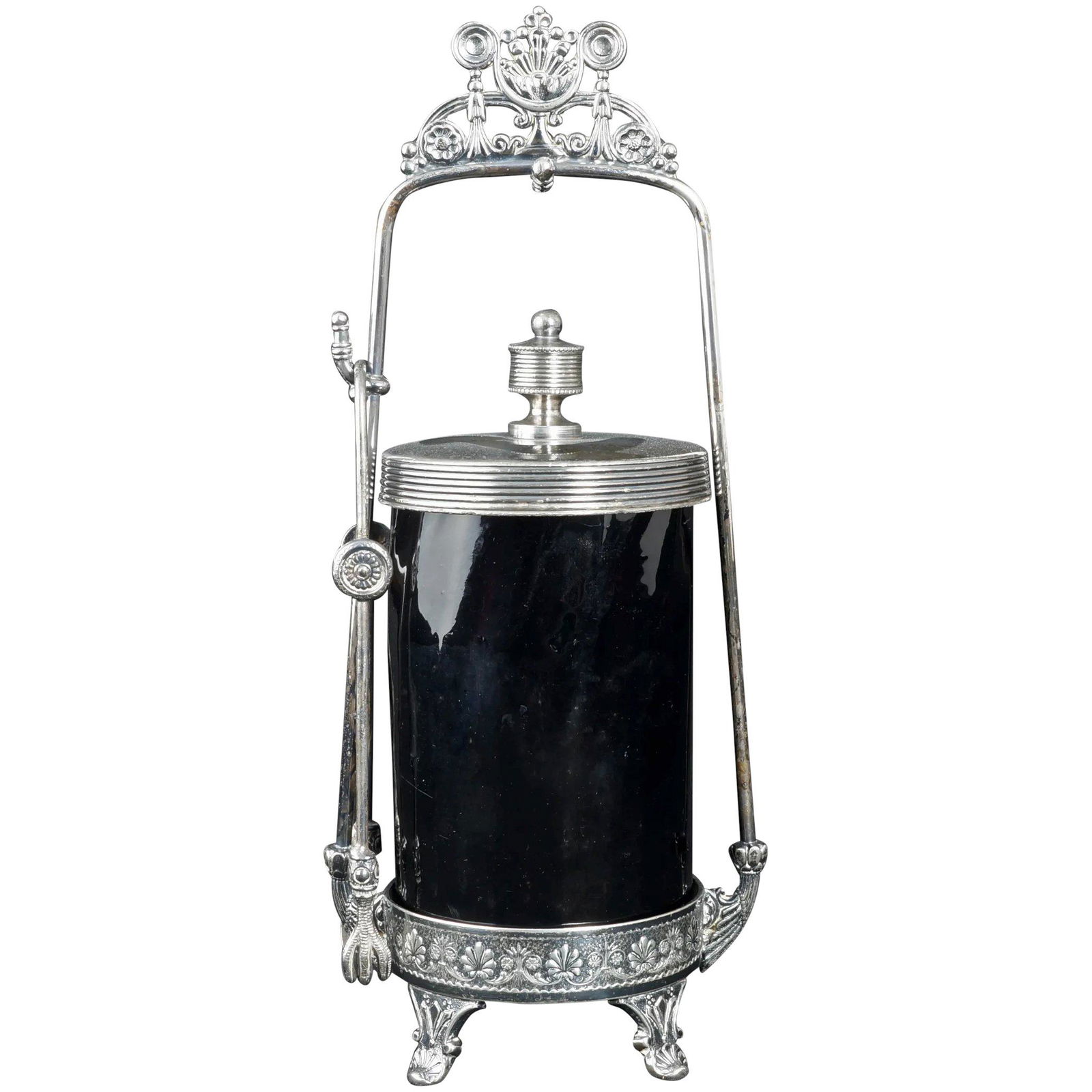 Victorian Silver Plate Pickle Castor with Amethyst (1 of 15)