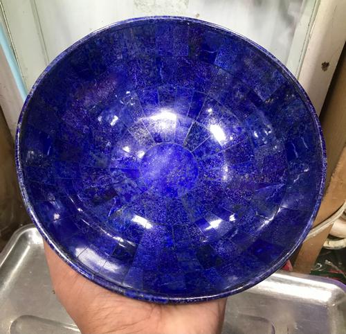Hand Crafted Lapis Lazuli Bowl Ovel Shape, 750 Gram (1 of 3)