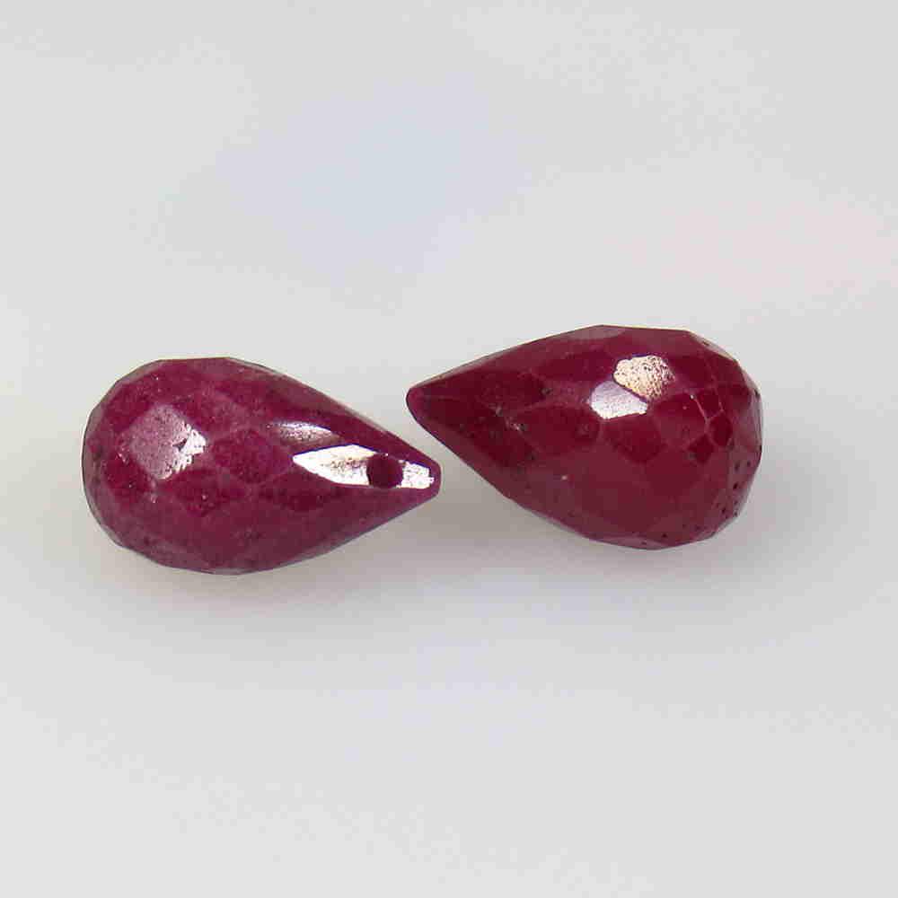 9.20 Ctw Natural 2 Mozambique Red Ruby Pear Drop Beads (1 of 2)