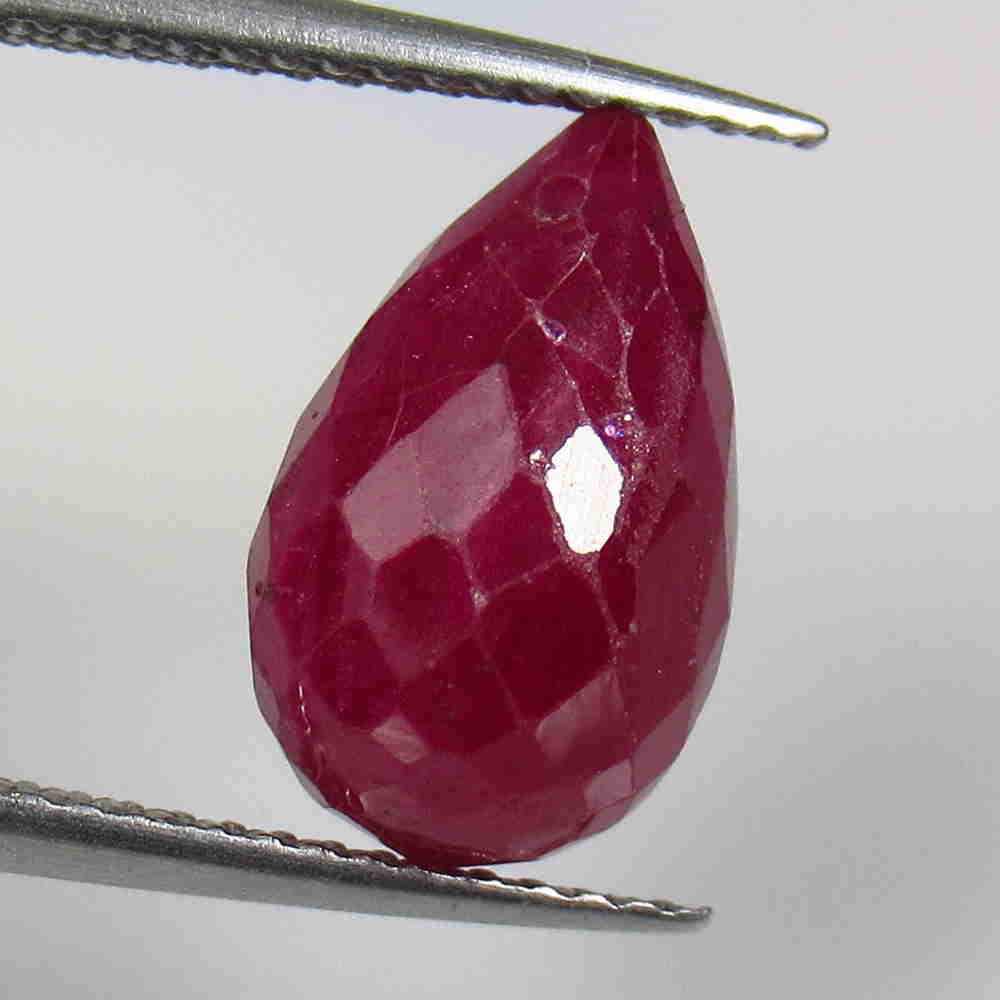 7.24 Ctw Natural Mozambique Red Ruby Pear Drop Beads (1 of 2)