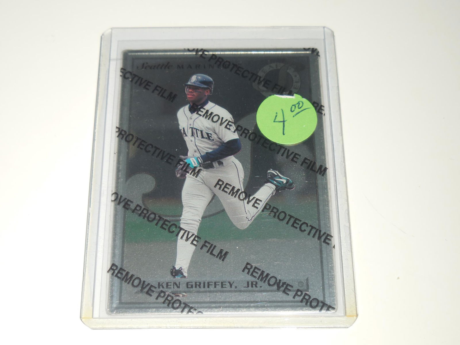 1996 LEAF STEEL KEN GRIFFEY JR W/ PEEL FILM (1 of 2)