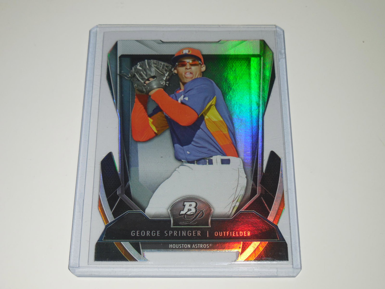 2013 BOWMAN PLATINUM GEORGE SPRINGER DIE CUT ROOKIE (1 of 2)