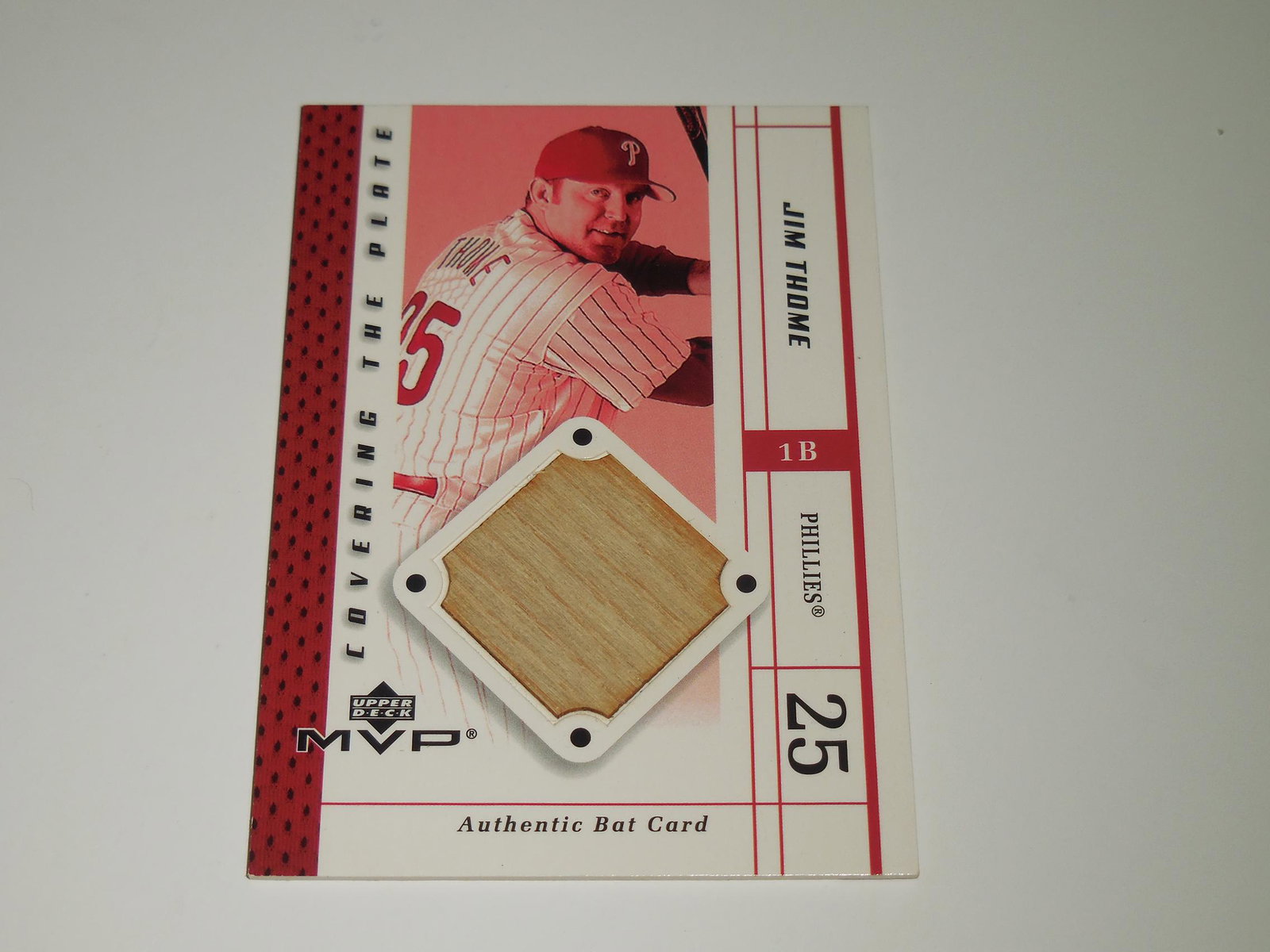 2003 UD MVP JIM THOME GAME USED BAT CARD (1 of 2)