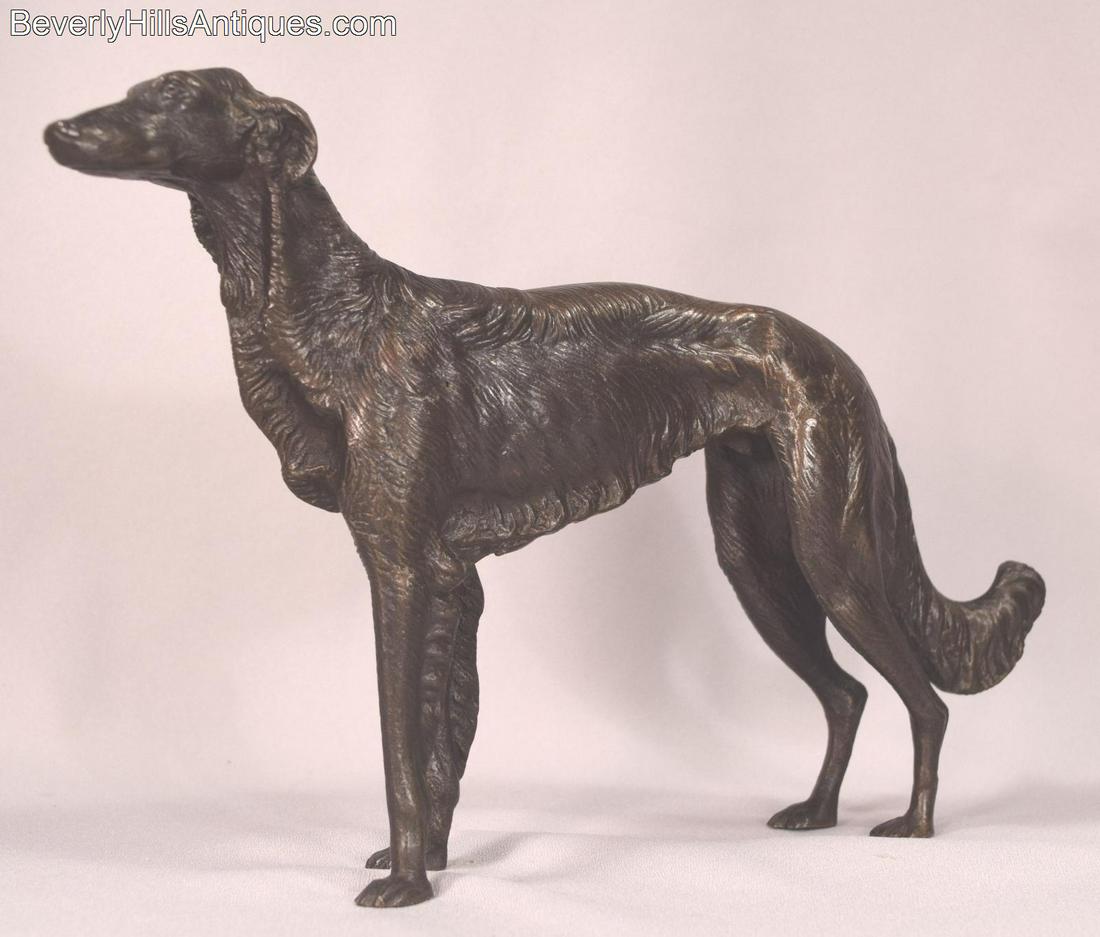 Beautifully Sculptured Bronze Borzoi Russian Wolfhound (1 of 7)