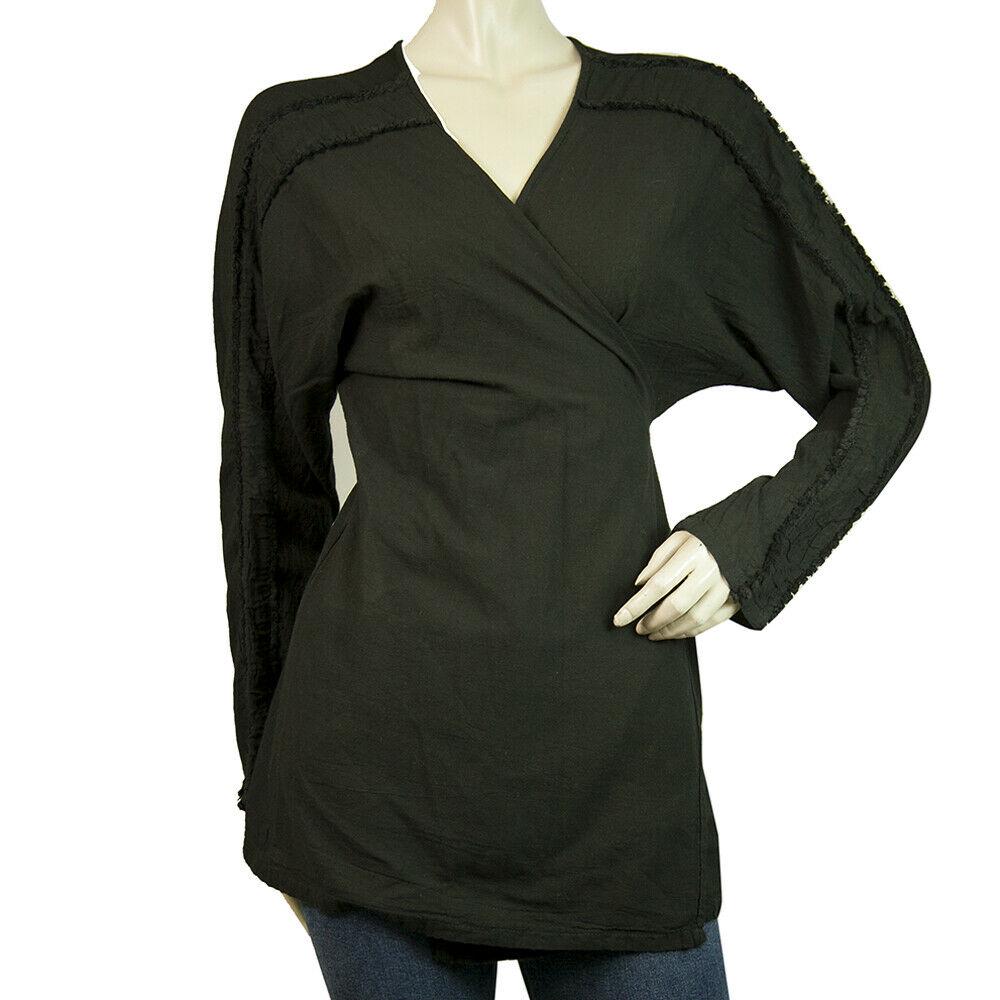 Monaco Princess Black Wrap Style Long Top Blouse size: Monaco Princess Black Wrap Style Long Top Blouse size S/M Beautiful and Feminine top by Monaco Princess ! Upgrade your look with this top that features comfortable wrap style and long sleeves. An ador