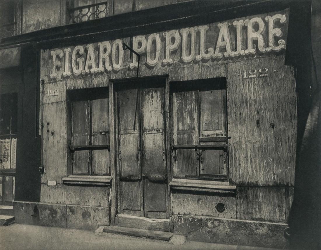 EUGENE ATGET - Coiffeur a la Villette: Artist: Eugene Atget Title: Coiffeur a la Villette Medium: Sheet Fed Gravure, 1930, France Dimensions: 8.9x6.95" Description: Heat Wax Mounted on 11x14" Conservation Board Artist Bio: Eugene Atget (18