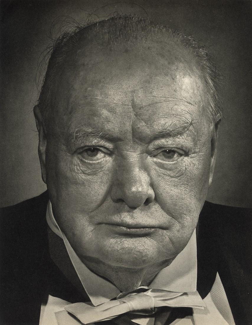 YOUSUF KARSH - Winston Churchill: Artist: Yousuf Karsh Title: Winston Churchill Medium: Sheet Fed Gravure, 1960, Netherlands Dimensions: 9.3x12" Description: Heat Wax Mounted on 12x16" Conservation Board Artist Bio: Yousuf Karsh (1908