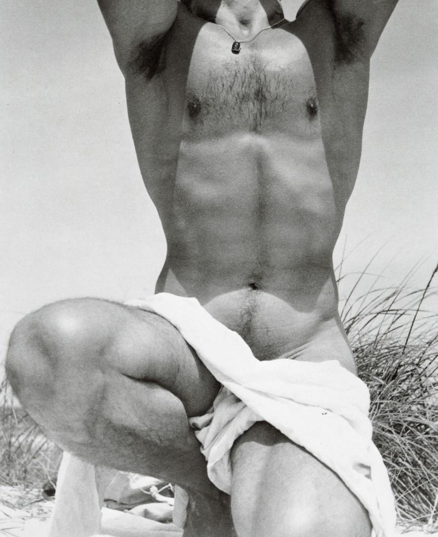 GEORGE PLATT-LYNES - Male Nude, Fire Island, 1952: Artist: George Platt-Lynes Title: Male Nude, Fire Island, 1952 Medium: Photo Litho, 1993, USA Dimensions: 6.85x8.4" Description: Heat Wax Mounted on 11x14" Conservation Board Artist Bio: George Platt-