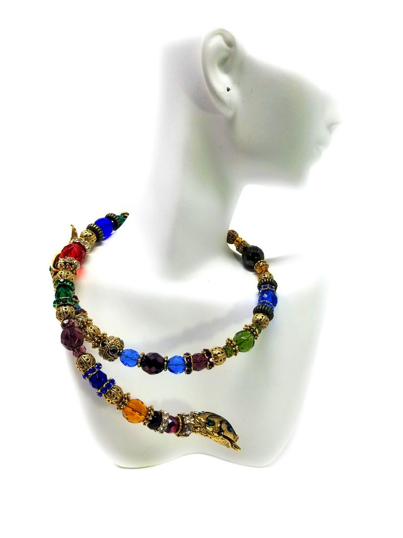 Sweet Romance USA Serpent Snake Coil Necklace Choker (1 of 9)