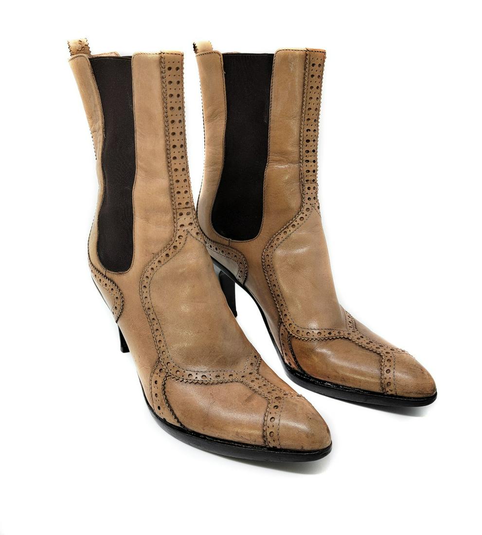 Fendi Vintage Leather Heel Boots (1 of 7)