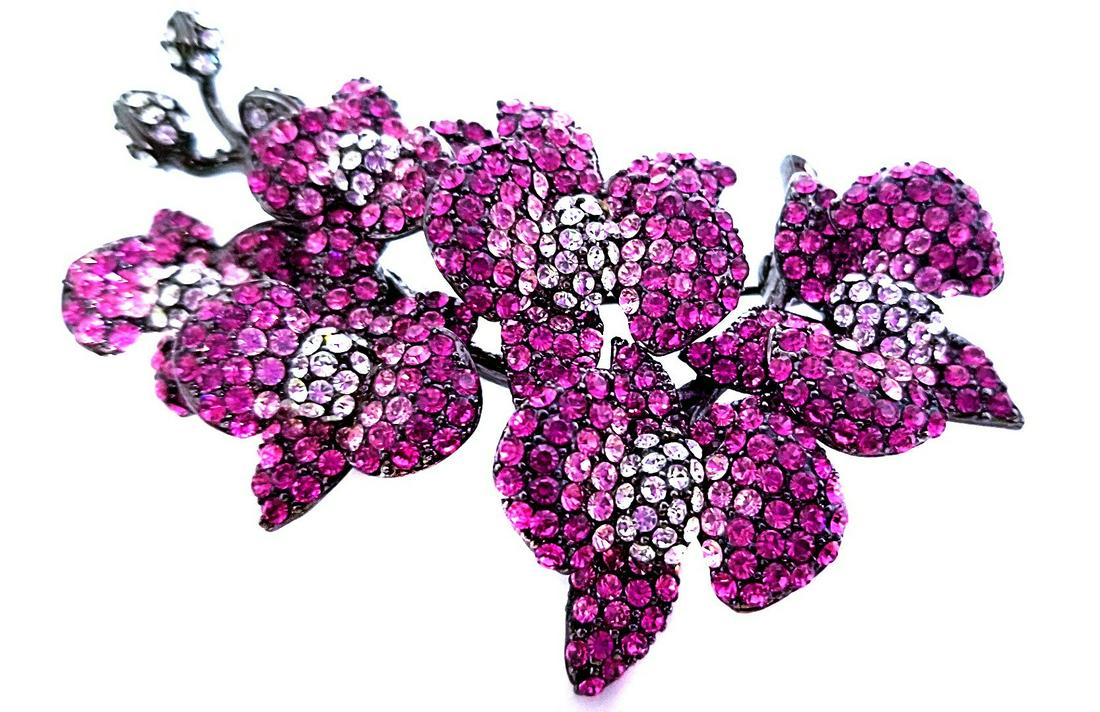Nolan Miller Pink Flower Budding Branch Pin Brooch (1 of 7)