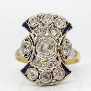 Antique Art Deco 18k Gold and Platinum Diamond and