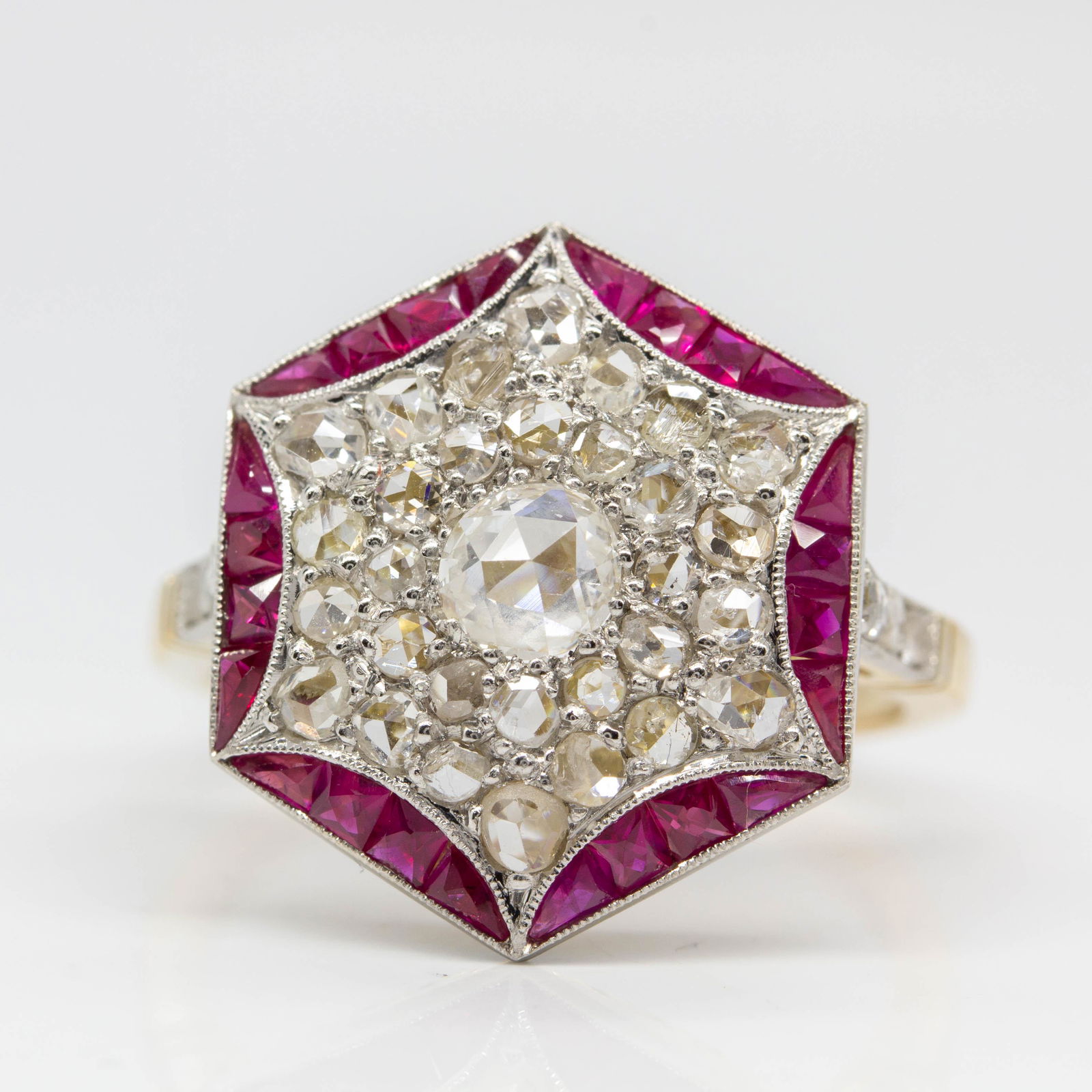 Handmade 18k Gold and Platinum Rose cut Diamond and (1 of 7)