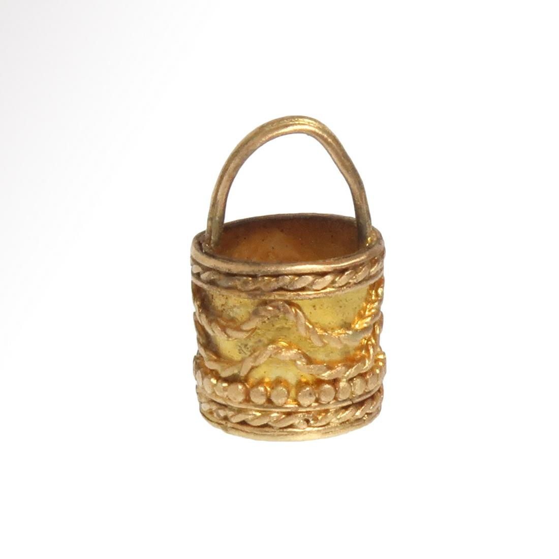 Viking Solid Gold Situla / Bucket Pendant, c. 9th-11th (1 of 6)