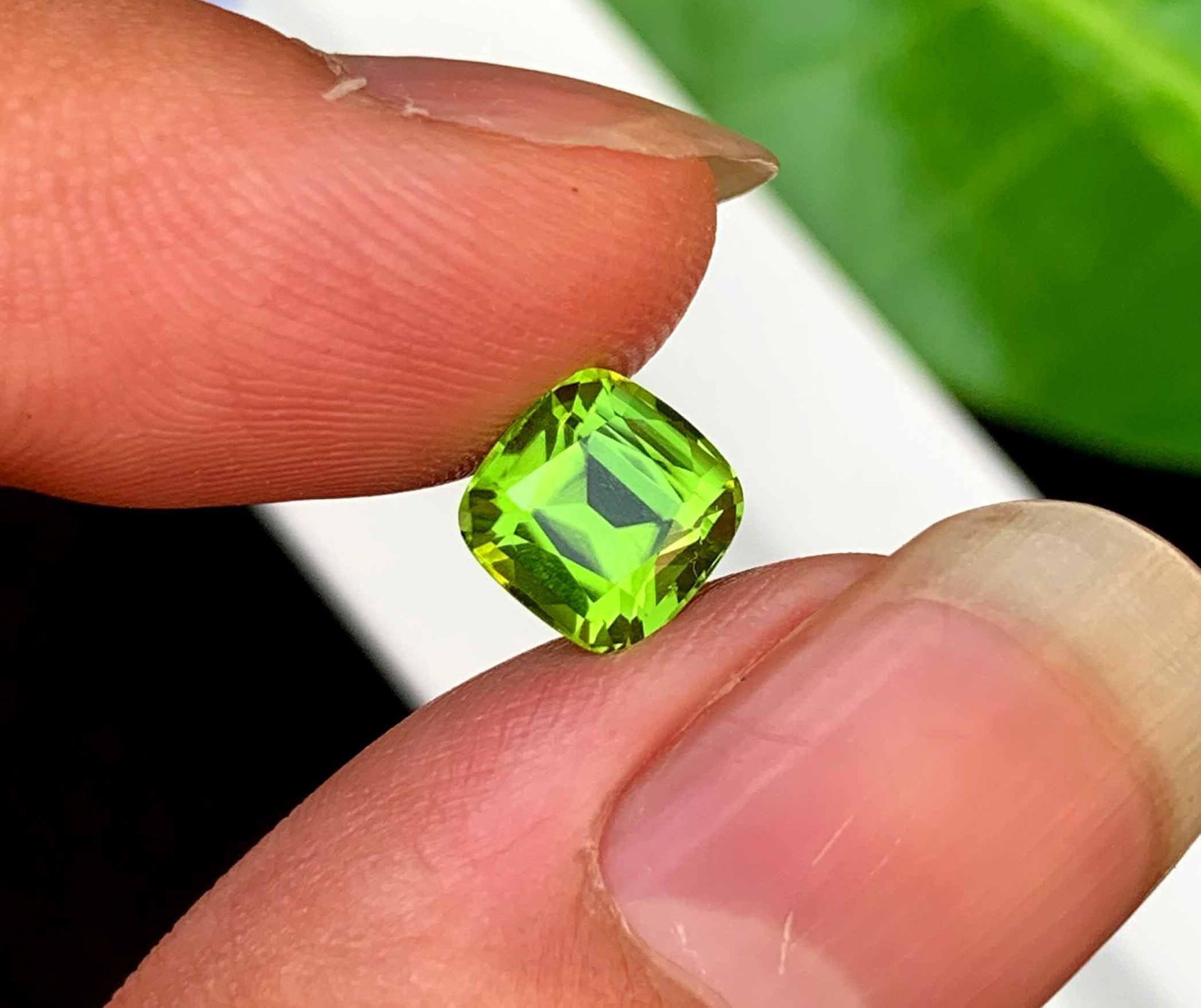 Top Color Cushion Cut Peridot Loose Gemstone From: Top Color Cushion Cut Peridot Loose Gemstone From Pakistan Weight - 2.30 carats Dimensions - 7.1*7.1*5.5 mm Origin : Supat Mine Pakistan Treatment Natural DHL E COMMERCE SHIPPING Reserve: $85.00 Shipp