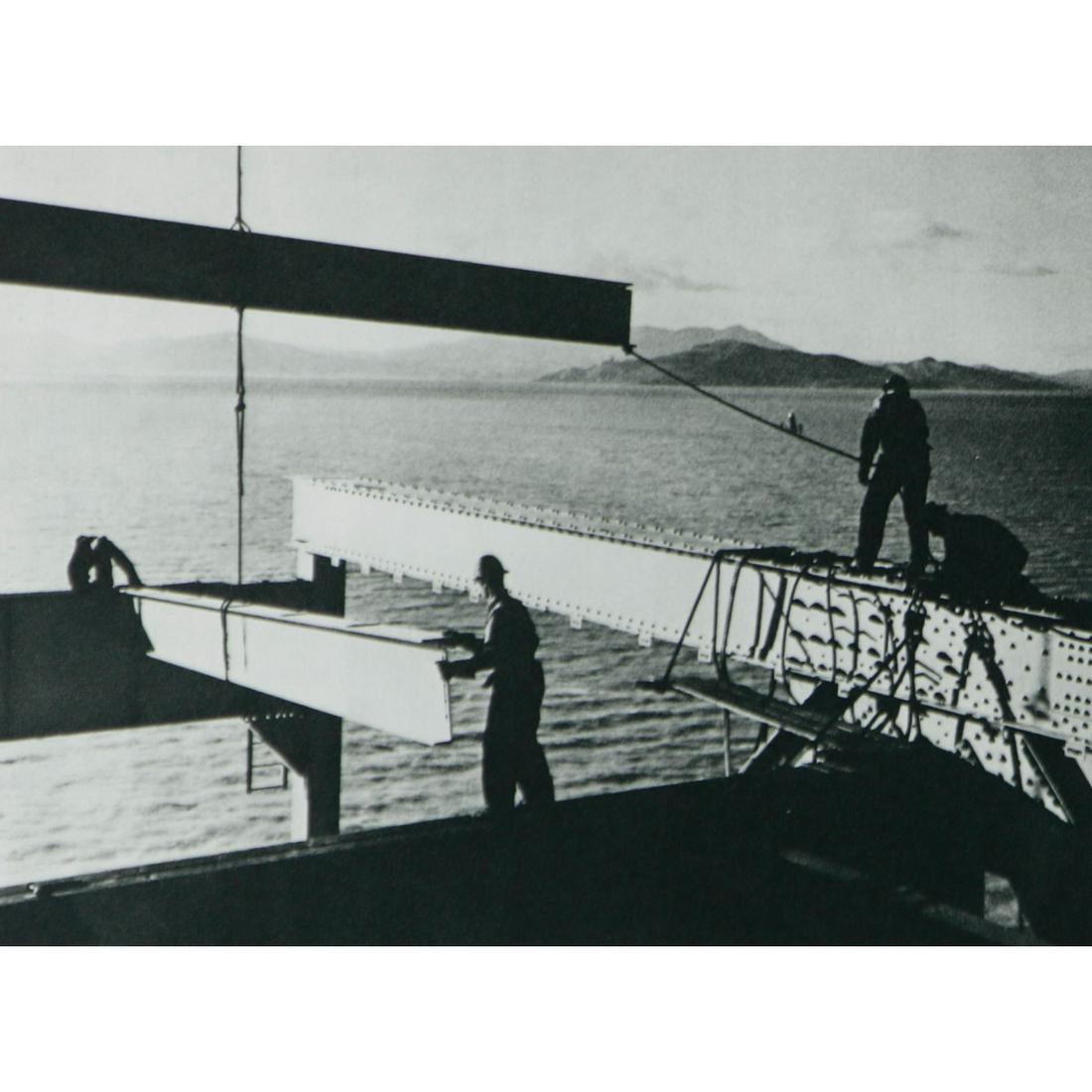 PETER STACKPOLE - Workers on the Bridge, 1935: Artist: PETER STACKPOLE Print Title: Workers on the Bridge, 1935 Medium: Sheet-fed Gravure Printing Date: 1970 Printed in the Switzerland Image Size approx.: 4.5 x 6.5 inches Peter Stackpole (1913-199