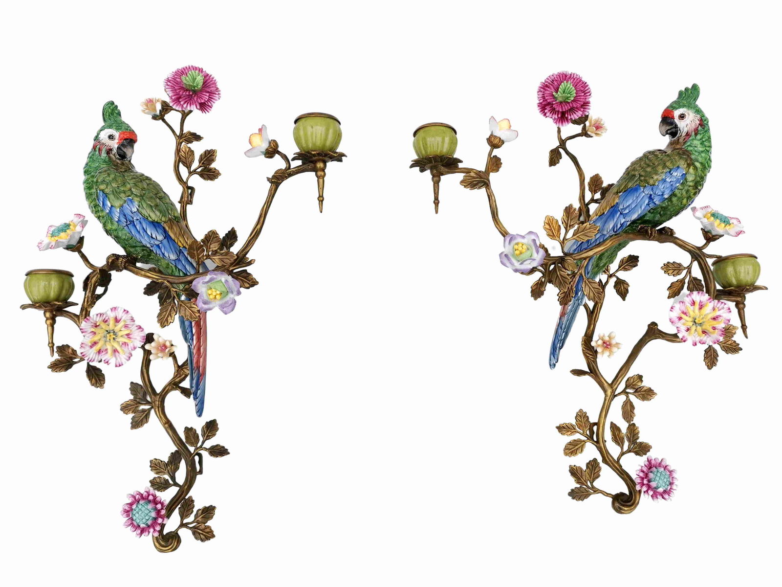 Porcelain wall appliques - A couple of Parrots - (1 of 20)