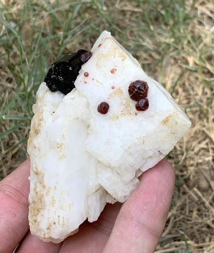 186 Gram Very Beautiful Natural Garnet With Tourmaline: Title: 186 Gram Very Beautiful Natural Garnet With Tourmaline Specimen Treatment: Natural Weight: 186 Gram Size/Dimensions: 77x58x45 mm Origin: Pakistan Reserve: $15.00 Shipping: Domestic: Flat-rate o