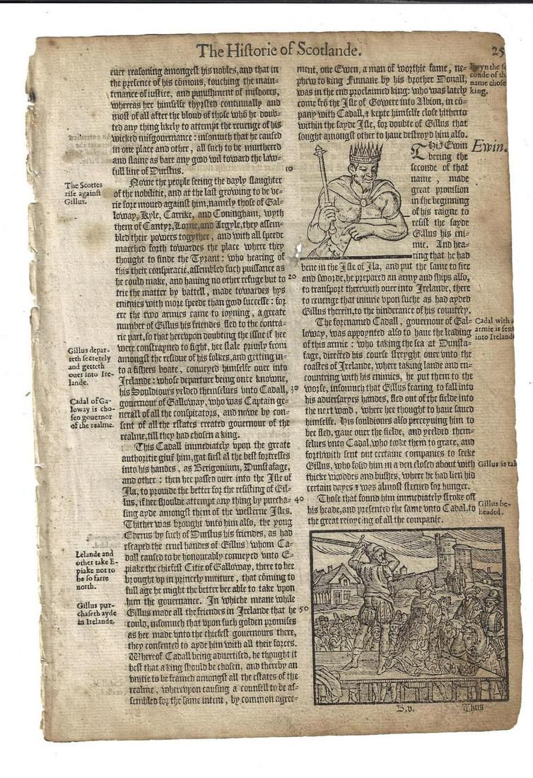 1577 Leaf Holinshed Execution King Gillus (1 of 3)