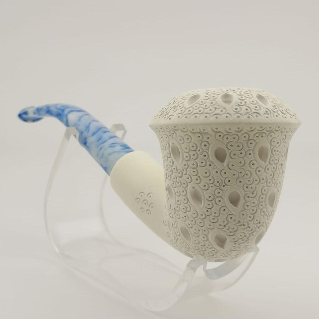 Classic Lattice Calabash Style Big Bowl Meerschaum Pipe (1 of 10)
