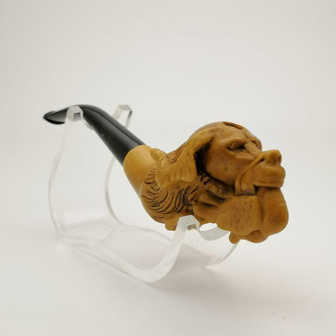 Hunter Dog with Duck,Hand carved Meerschaum Cigarette (1 of 7)