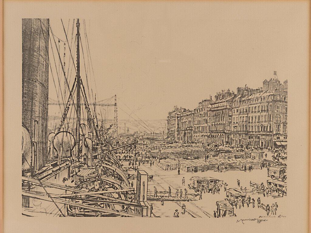 Sir Muirhead Bone WWI Lithograph Somme Western: Sir Muirhead Bone WWI Lithograph Somme Western Australia Rouen Artist: Sir Muirhead Bone (1876-1953) Title: ‘Taking the Wounded on board the Western Australia’ Medium: Lithograph Date: 1917 Sir Mu