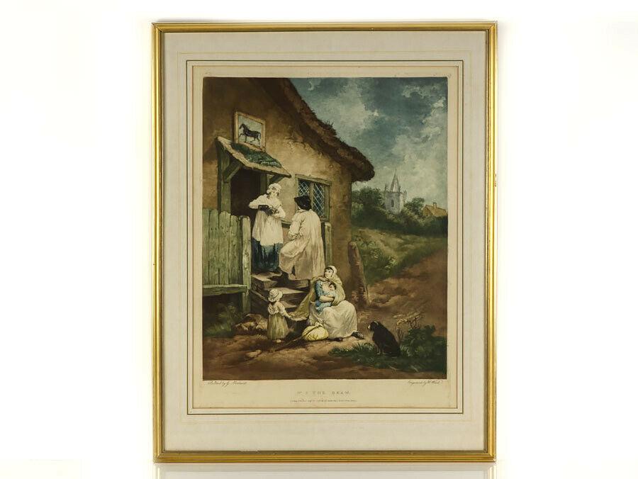 1796 Coloured Engraving No. 6 The Dram After George: 1796 Coloured Engraving No. 6 The Dram After George Morland A rare print after George Morland’s No. 6 The Dram engraved by William Ward. The print is a hand-coloured mezzotint and was published b ��