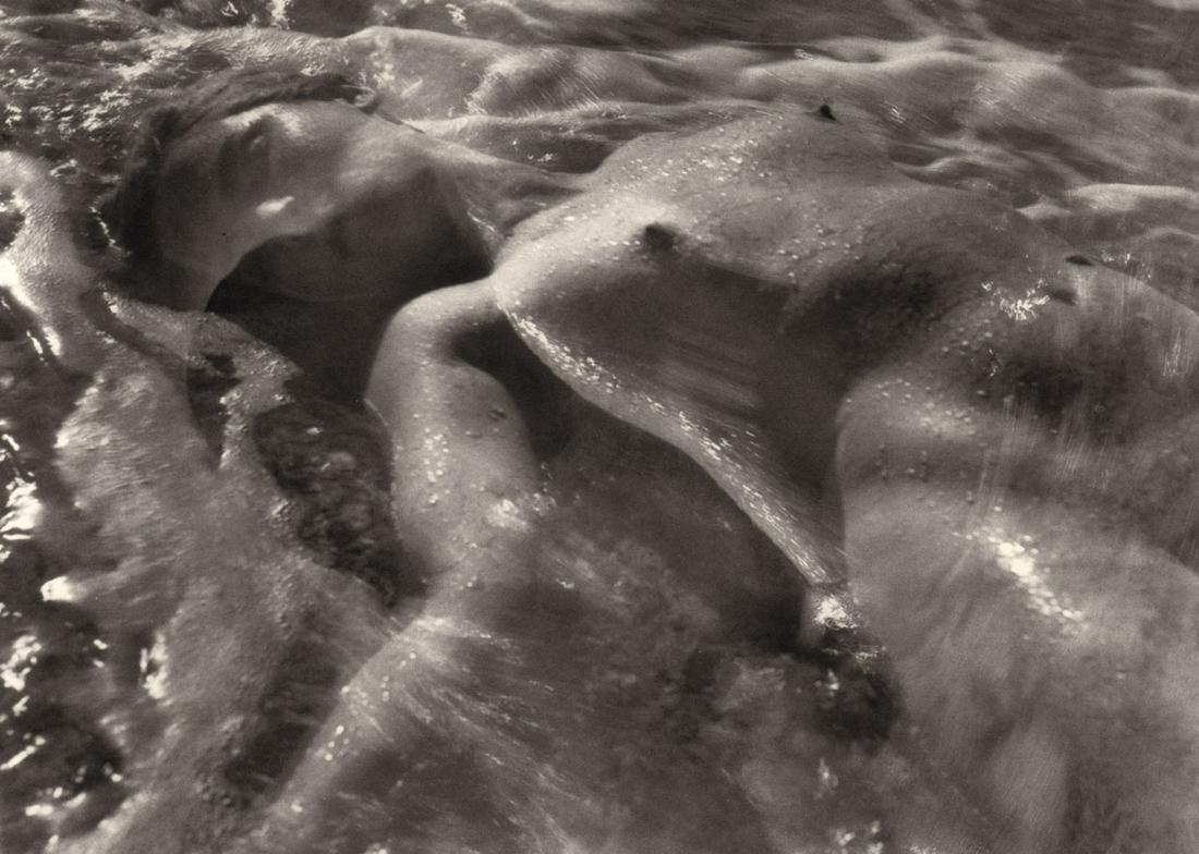 RUTH BERNHARD - In the Wave, 1945: Artist: RUTH BERNHARD Print Title: In the Wave, 1945 Medium: Duotone Photoengraving Printed in USA in 1980’s Image Size approx: 7 x 9” Ruth Bernhard (1905 – 2006), was a legendary San Francisco 