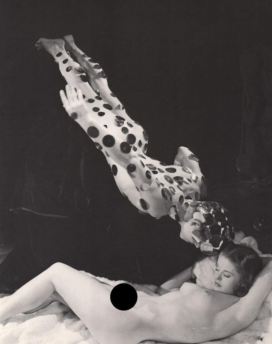 GEORGE PLATT LYNES - Danae and the Shower of Gold: Artist: GEORGE PLATT LYNES Print Title: Danae and the Shower of Gold Medium: Duotone Photoengraving Printing Date: 1990’s Printed in USA Image Size approx: 6 X 8.5” George Platt Lynes (1907-1955).