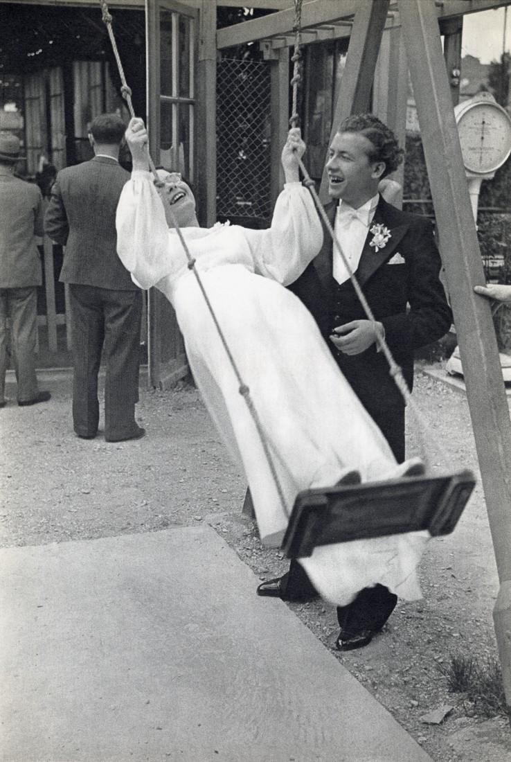 HENRI CARTIER-BRESSON - Bridal Pair at Cafe, Paris (1 of 1)
