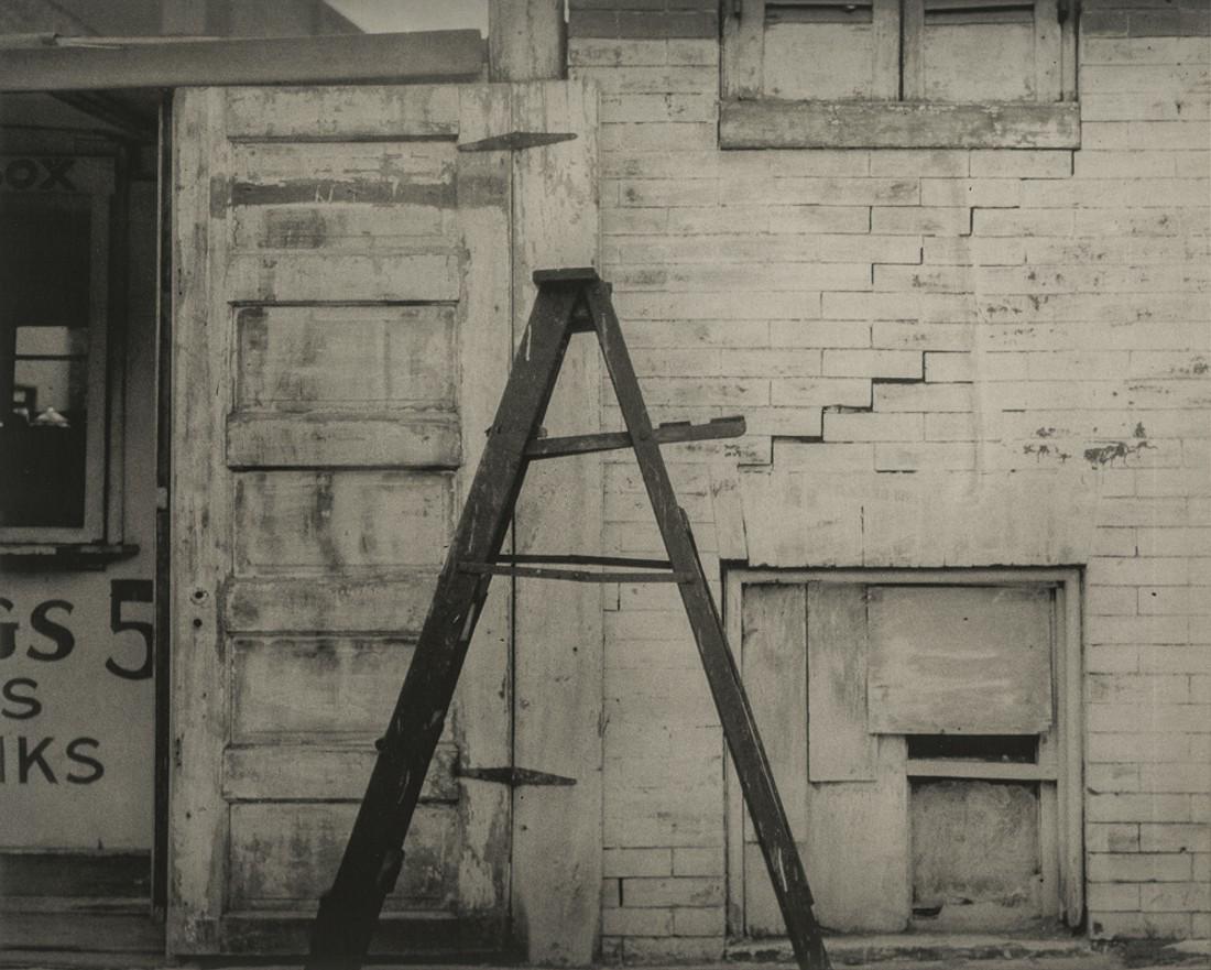 ARNOLD NEWMAN - Stepladder, Philadelphia, PA, 1938: Artist: Arnold Newman Title: Stepladder, Philadelphia, PA, 1938 Medium: Photo Litho, 2008, Germany Dimensions: 9.7x7.75" Description: Heat Wax Mounted on 11x14" Conservation Board Artist Bio: Arnold A
