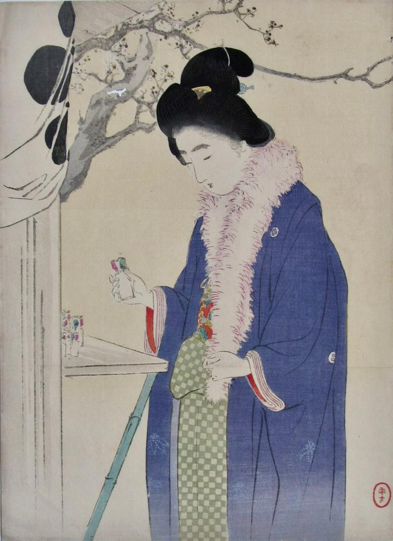 Toshikata: Woman in Purple Coat (1 of 2)