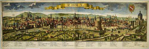 1730 Werner View of Rome -- Roma: Title: 1730 Werner View of Rome -- RomaCartographer: F B WernerYear / Place: 1730, AugsburgMap Dimension (in.): 13.3 X 42.9 in. This is a stunning, large panoramic view of Rome. It shows the city