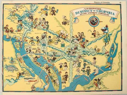 1938 R Taylor White Pictorial Map of Washington D.C. --: Title: 1938 R Taylor White Pictorial Map of Washington D.C. -- Washington District of Columbia the National CapitalCartographer: Ruth Taylor WhiteYear / Place: 1938, BostonMap Dimension (in.): 11.6 x
