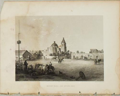 1858 Schott/Emory View of San Antonio's Military Plaza: Title: 1858 Schott/Emory View of San Antonio's Military Plaza -- Military Plaza - San Antonio Texas Cartographer: A Schott/ W Emory Year / Place: 1858, Washington Map Dimension (in.): 6.2 X 8.5 in. Th