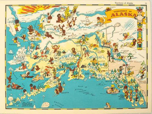 1938 R Taylor White Pictorial Map of Alaska -- (1 of 1)
