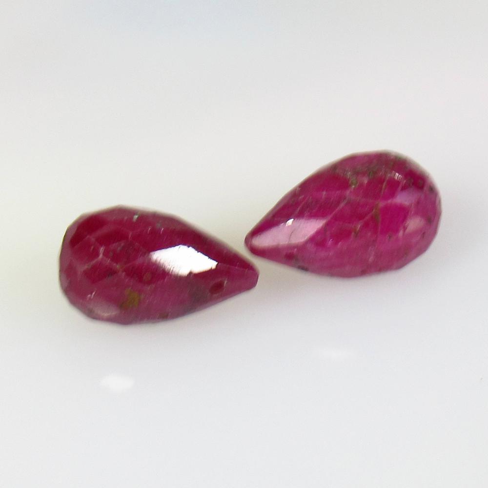 8.73 Ctw Natural 2 Red Ruby Pear Drop Beads (1 of 2)