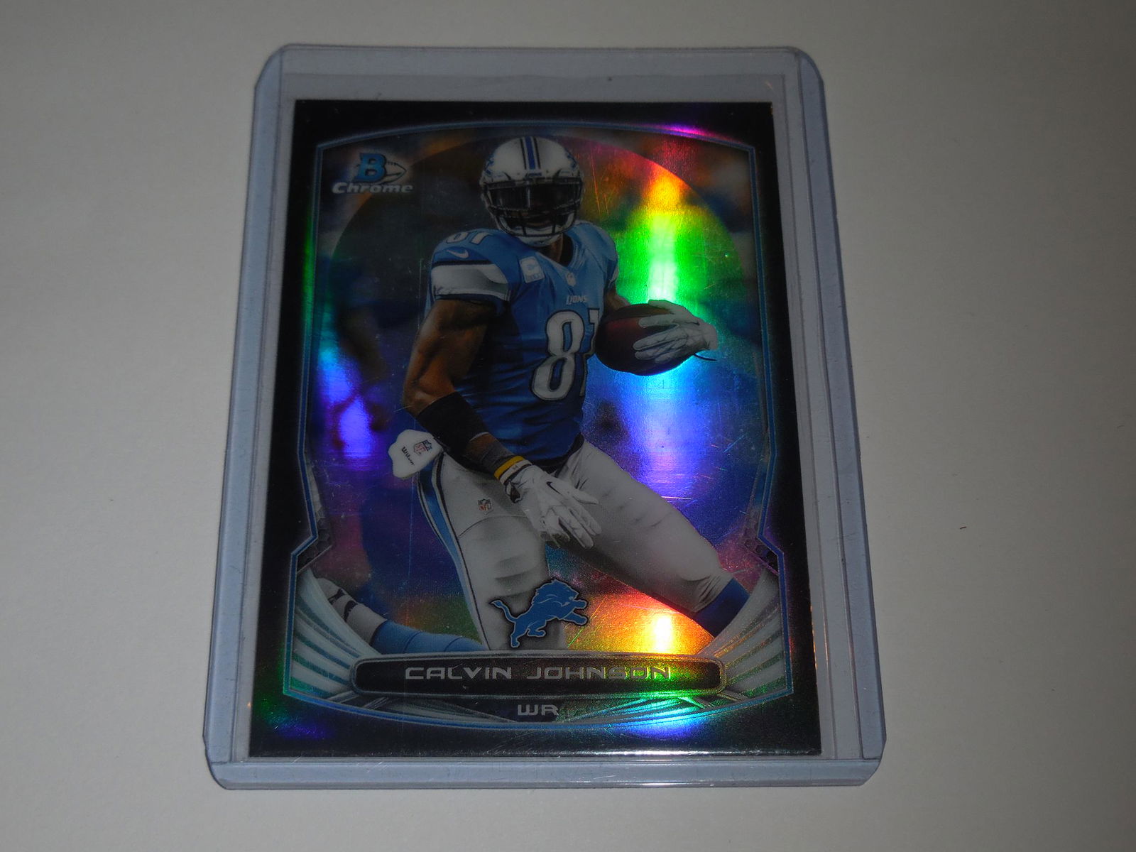 2014 BOWMAN CHROME CALVIN JOHNSON REFRACTOR #'D 224/299 (1 of 2)