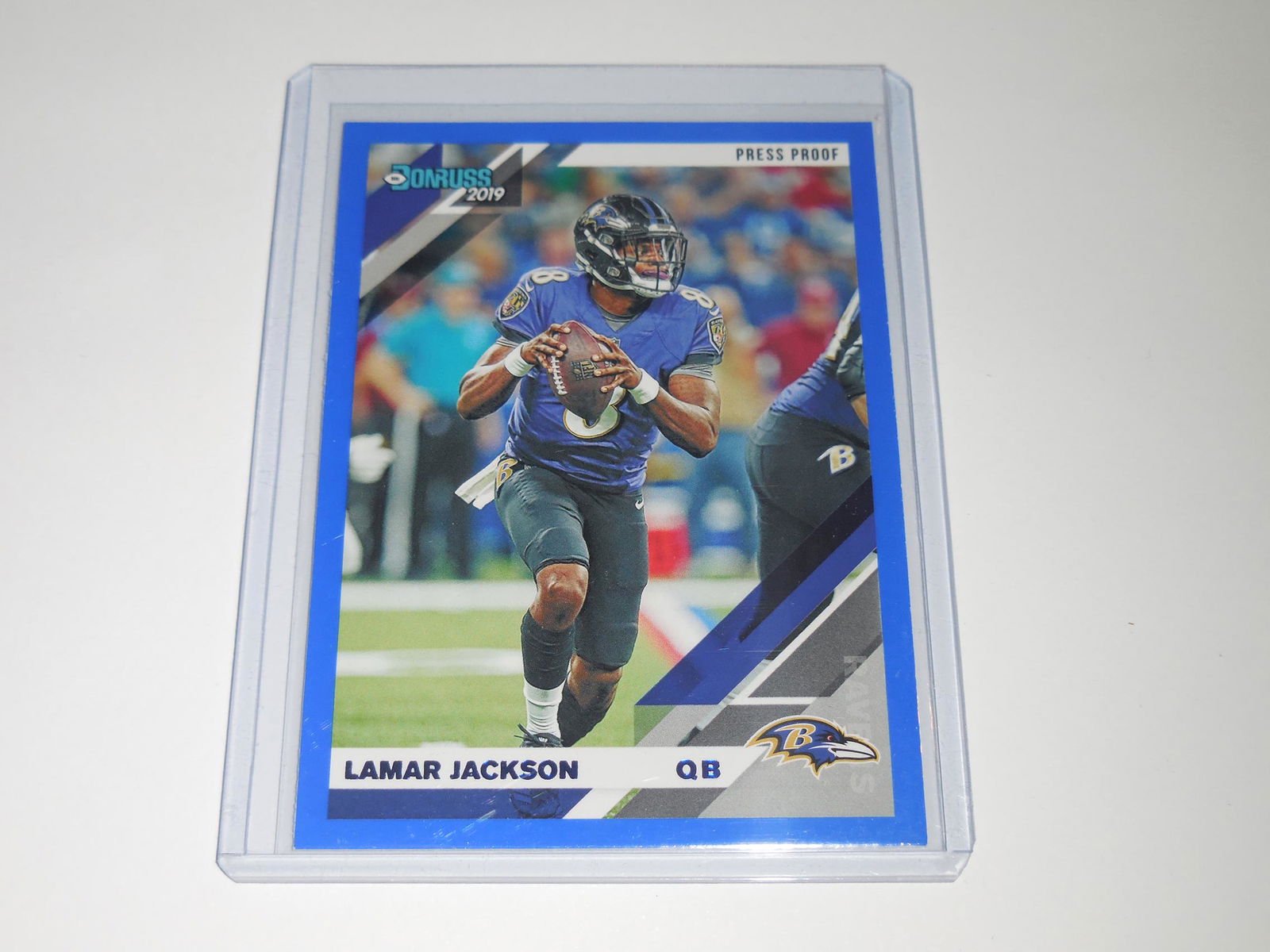 2019 DONRUSS LAMAR JACKSON BLUE PRESS PROOF (1 of 2)