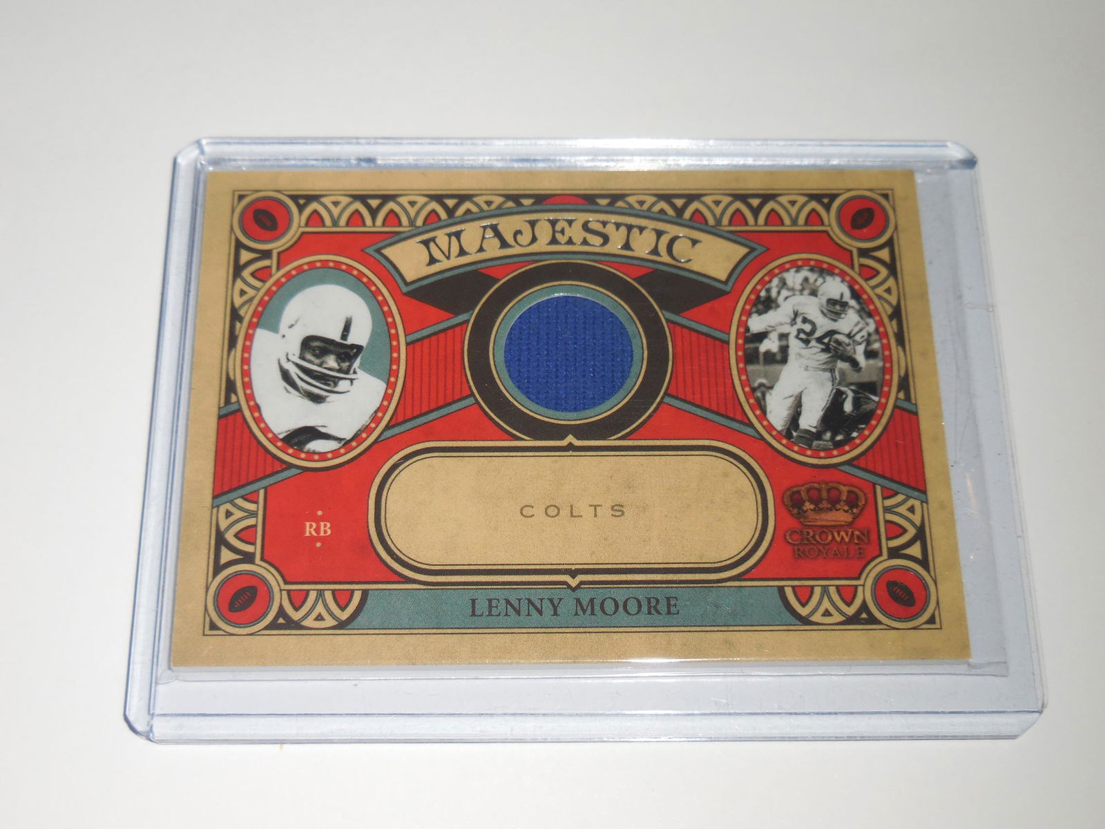 2010 CROWN ROYALE LENNY MOORE GAME USED JERSEY CARD (1 of 2)