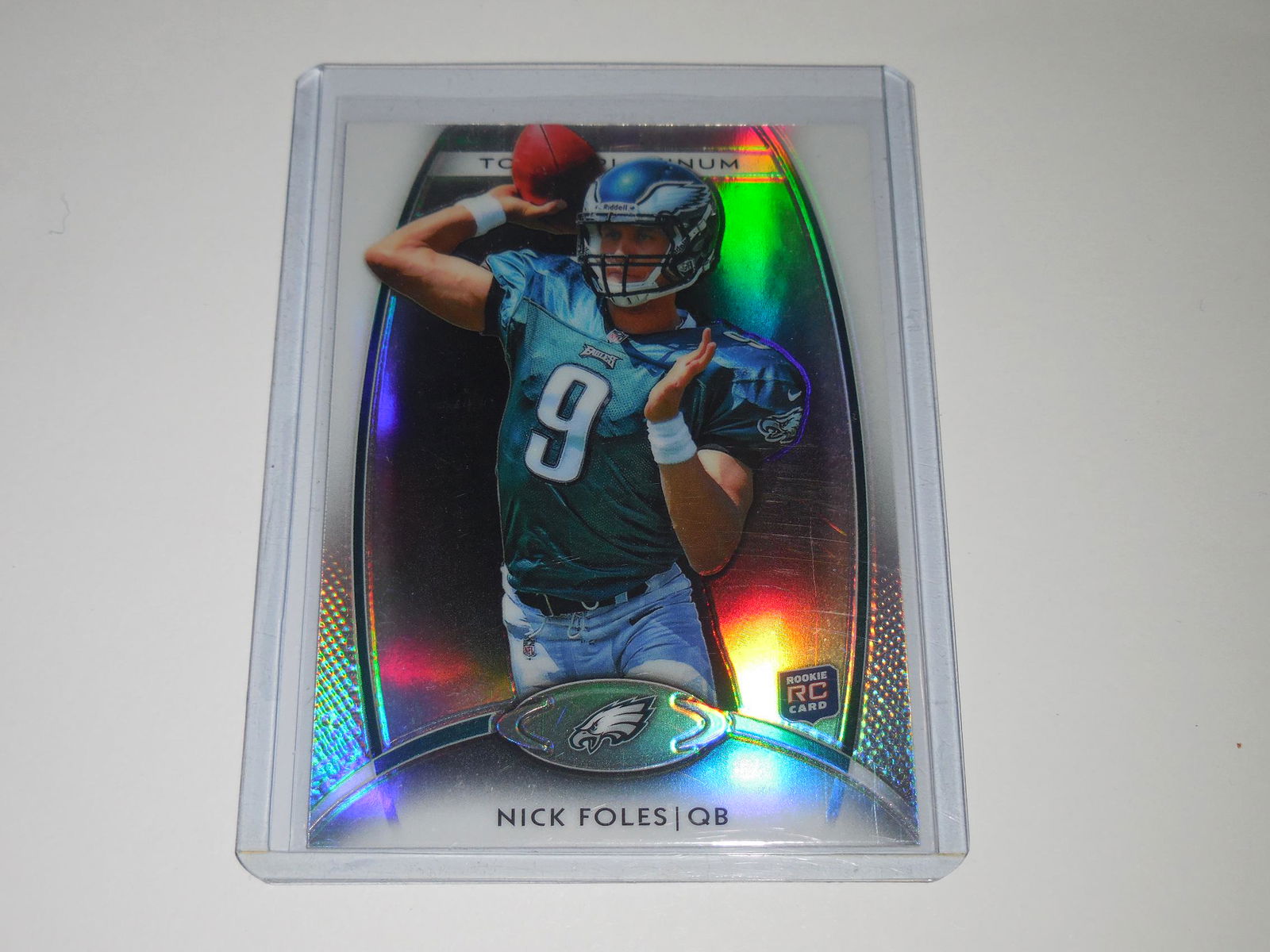 2012 TOPPS PLATINUM NICK FOLES REFRACTOR ROOKIE CARD (1 of 2)